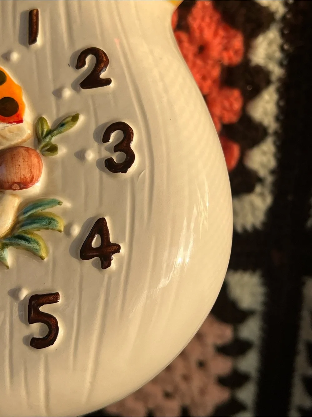 Vintage 1976 Sears Roebuck Japan Ceramic Mushroom Wall Clock